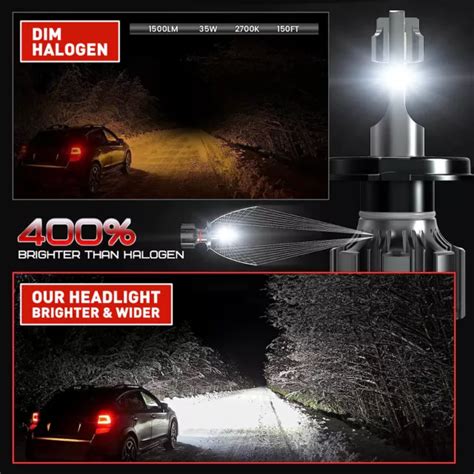 H Hb W Lm Led Headlight Conversion Globes Bulbs Beam Kit