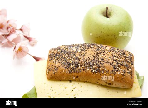 Cheese Roll With Apple Stock Photo Alamy