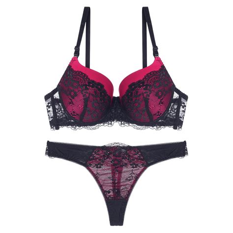 Dvkovi Women S Sexy Lace Color Block Underwear Bra Set Triangle Lingerie Set Push Up Bra Padded