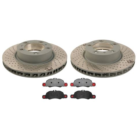 Porsche Disc Brake Pad And Rotor Kit Front 315mm Drilled Low Met