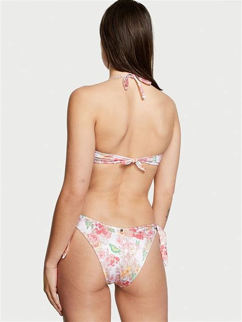 Halter Yaka Bikini Üstü Kelebek Desenli Beyaz VS Victoria s Secret Swim