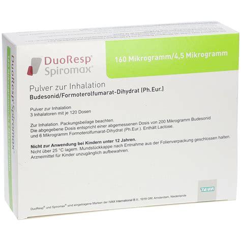 DUORESP Spiromax 160µg/4,5µg/Dosis 3x120ED Inh.-P. 3 St mit dem E