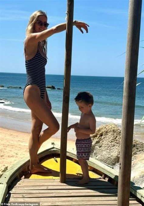 Frida Redknapp Flaunts Her Incredible Figure In A Tiny Black Bikini As She Swims In The Pool