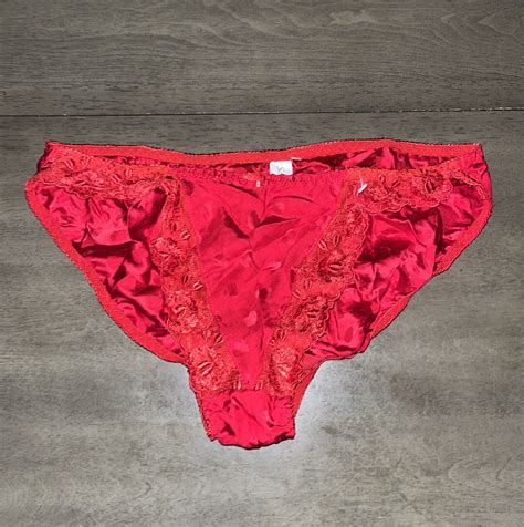 VINTAGE SILKSCREEN SECOND SKIN SATIN Lace BIKINI PANT Gem