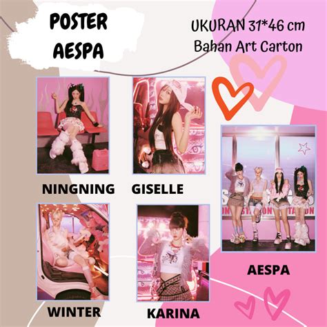 Poster A Aespa Hot Mess Karina Ningning Giselle Winter Shopee Malaysia