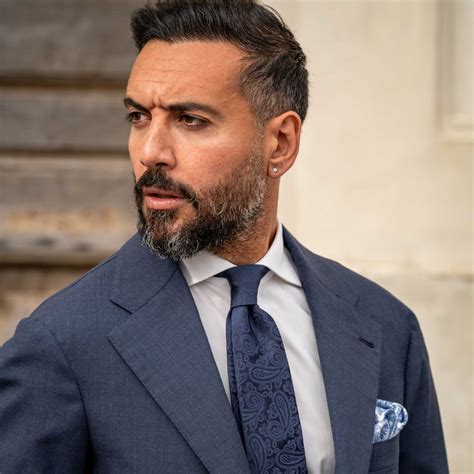 Italian Midnight Blue Silk Paisley Formal Tie