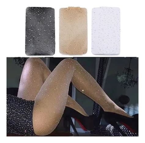 Meia Calça Arrastão Nude Preto Branco Pele Strass Brilho Parcelamento