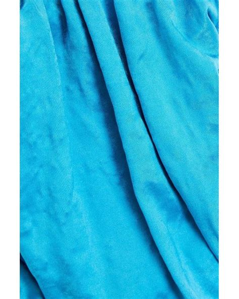 Isa Boulder Waves Ruched Stretch Satin Bikini Briefs In Blue Lyst Uk