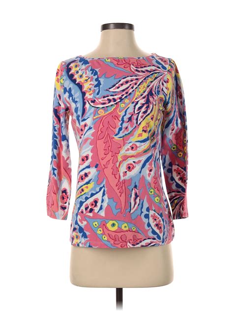 Talbots Color Block Tropical Pink 3 4 Sleeve Blouse Size S 77 Off