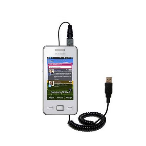 Coiled Power Hot Sync USB Cable Suitable For The Samsung Star II With Both Data And Charge