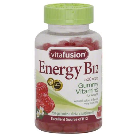 Vitafusion Energy B12 500 Mcg Gummy Vitamins For Adults Very Raspberry Shop Vitamins A Z At H E B