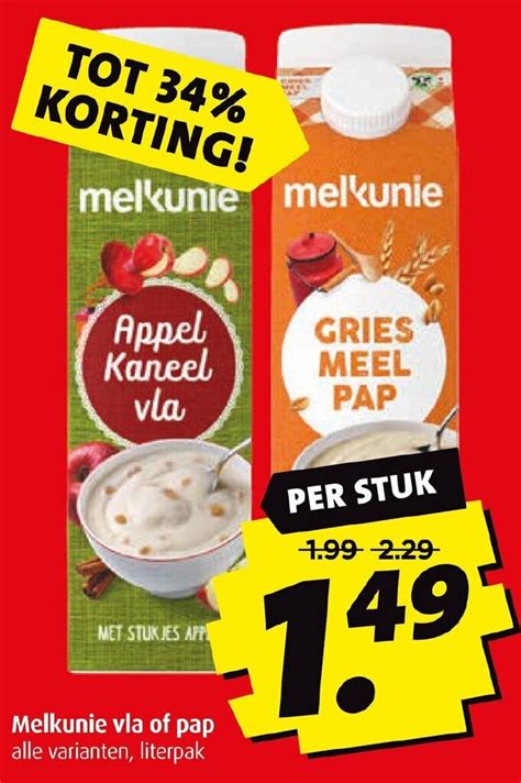 Melkunie Vla Of Pap Alle Varianten Literpak Aanbieding Bij Boni