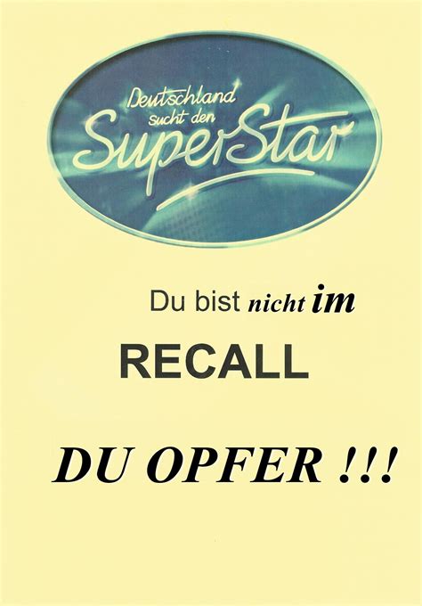 Du bist nicht im Recall du Opfer