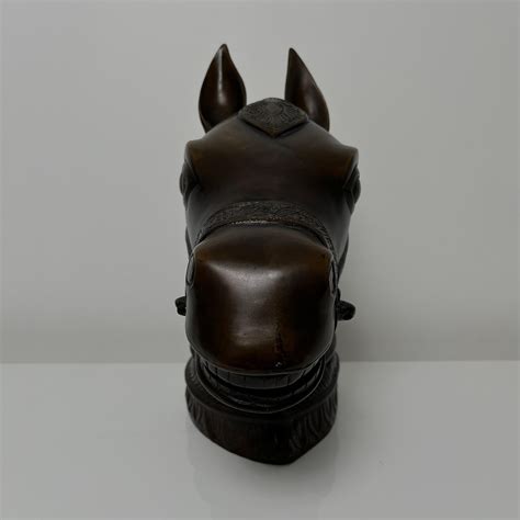 Tete de cheval en bronze, Inde, debut XXe For Sale at 1stDibs