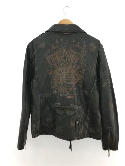 HARLEY DAVIDSON ハーレーダヴィッドソン Slim Fit Leather Biker Jacket ヴィンテージ加工