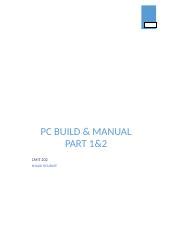 PC Build And Manual Part 2 Docx PC BUILD MANUAL PART 1 2 CMIT 202