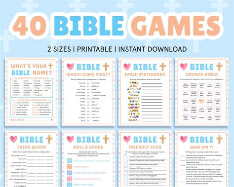 Bible Game Bundle Church Bible Games for Kids, Teens, Adults Christian
