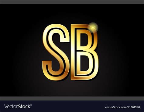 Gold Alphabet Letter Sb S B Logo Combination Design Suitable For A