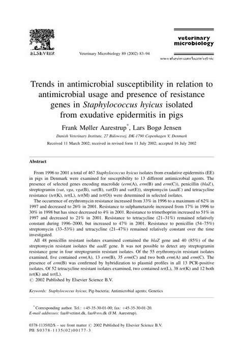 Pdf Trends In Antimicrobial Susceptibility In Relation To