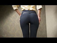 Perfect Ass Asian In Tight Work Trousers Teases Visible Panty Line Xxx Mobile Porno Videos