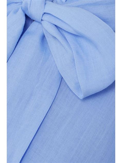 Zimmermann Pussy Bow Ramie Blouse Net A Porter