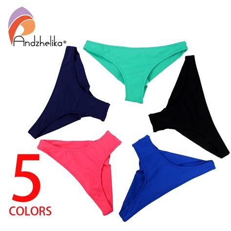 Andzhelika parte inferior de Bikini unicolor para mujer bañador