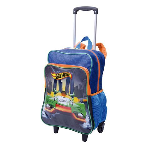 Mochila De Rodinha Infantil Hot Wheels m Plus Azul em Promoção na Americanas