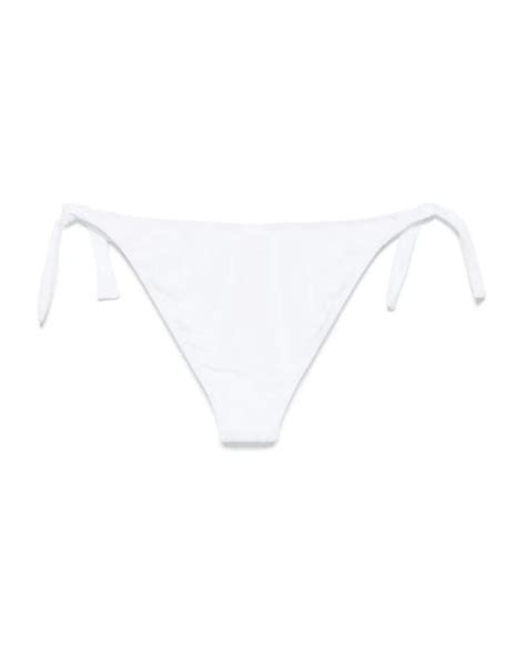 Moschino Rubber Logo Bikini Bottoms In White Lyst