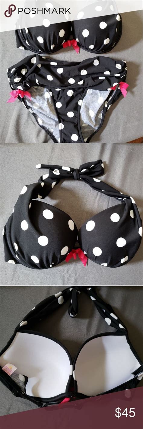 Venus Marilyn Black And White Polka Dots Bikini Polka Dot Bikini Bikinis Polka Dot Bikini Top