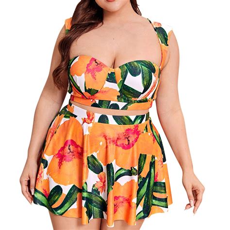 Xuapaodt Plus Size Women S Swimsuit Women Large Size Swimsuit Bikini