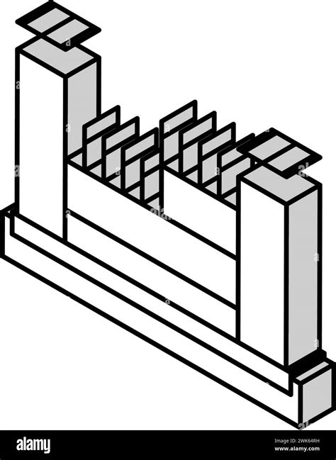 Structure With Reinforcement Concrete Isometric Icon Vector