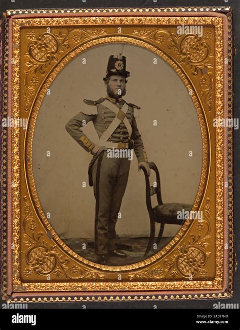 Unidentified Soldier In 7th New York State Militia Uniform Stock Photo