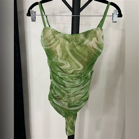 Naked Wardrobe Green Marble Bodysuit Gem