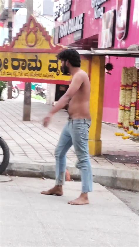 Desi Man Walking Half Nude On BANGALORE Street ThisVid