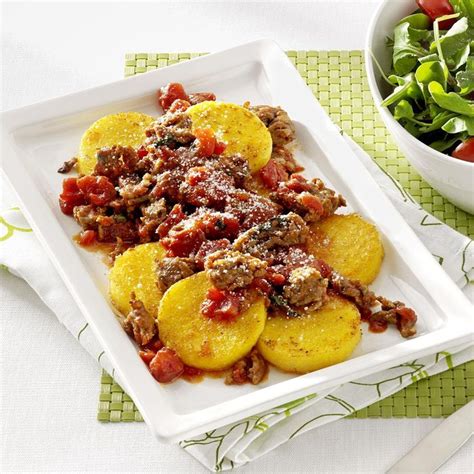 Polenta Rounds With Sausage Ragout Recipe How To Make It