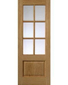 Internal Door Pair Oak Dove With Clear Bevelled Glass Untreated