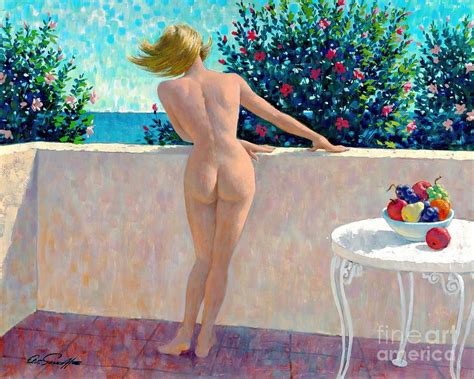 Arthur Sarnoff Nude Blonde On Balcony Painting By Magical Vintage Fine Art America