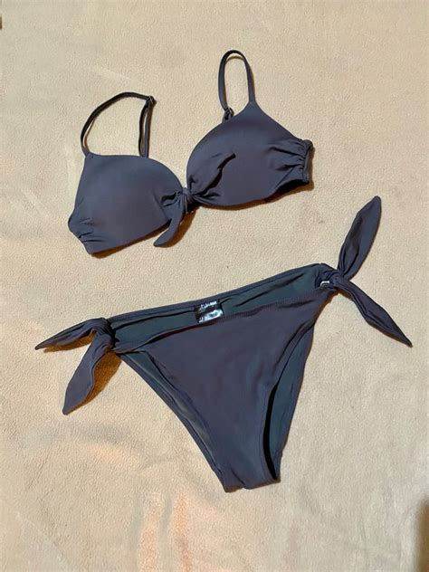 H M Grey Gray Bikini Set On Carousell