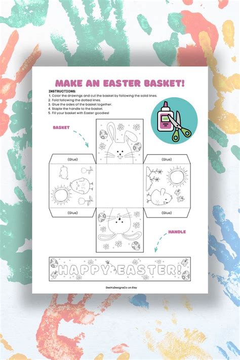 Paper Easter Basket Printable PDF, Diy Template, Easter Activity for ...