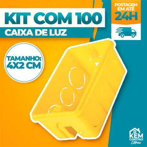 Kit Caixa De Luz PVC Amarela 4x2 Empilhável Kit 25 50 e 100 Shopee