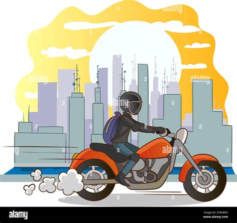 Young Asian Woman Riding Motorcycle Stock Vector Images Alamy