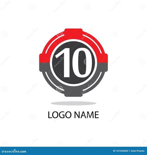 10 Number Logo Symbol Design Illustration Stock Vector Illustration