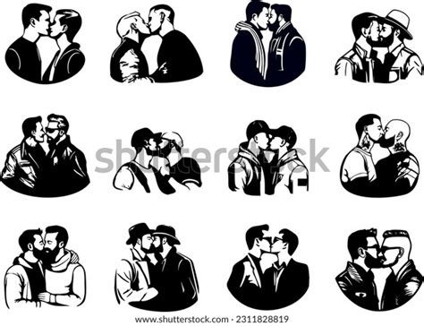 Gay Men Kissing Men Set Stock Vector Royalty Free Shutterstock