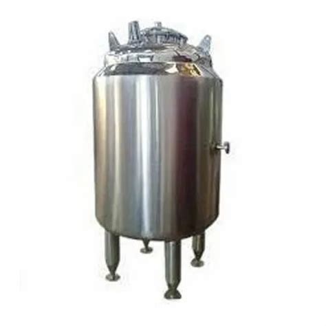 Silver SS Jacketed Vessel Max Design Pressure 10 15 Bar Capacity