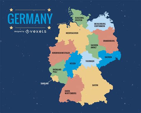 Descarga Vector De Mapa De La División Administrativa De Alemania