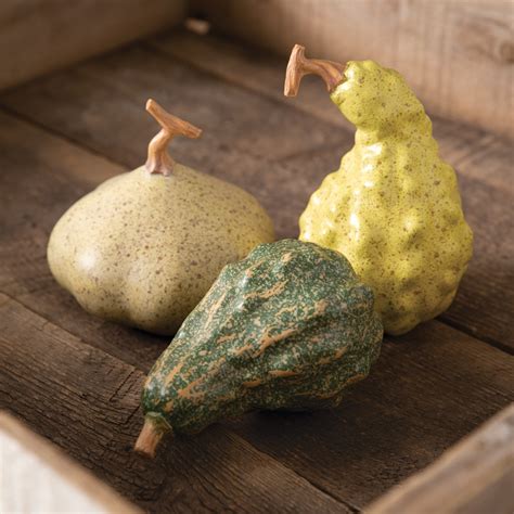 Set Of Three Autumn Gourds Ctw Home Collection