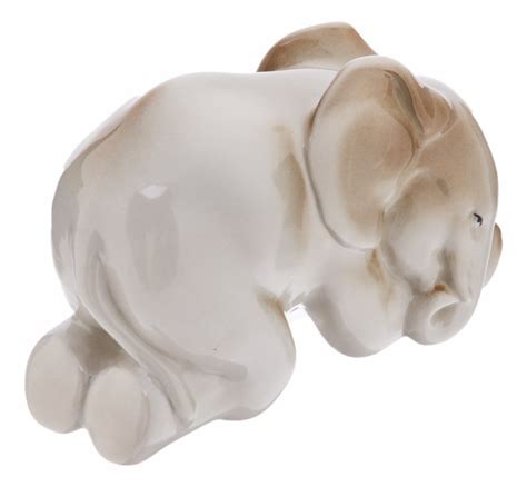 Статуэтка "Спящий слоник", фарфор, аэрография, роспись, скульптор П ...