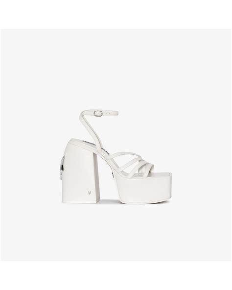 Naked Wolfe White Jada 140 Platform Leather Sandals Lyst