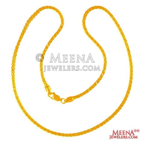 22 Karat Gold Chain Chpl25363 22 Kt Gold 16 Inches Plain Gold