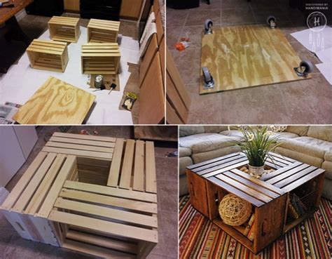 Easy Wine Crate Coffee Table - Do-It-Yourself Fun Ideas